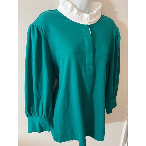 Crown and Ivy Emerald Fashion Knits Collared Plus Top Size 2X - Picture 3 of 9